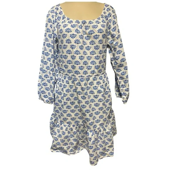 J. Crew Mini Dress Blue and White Floral Long Sleeve Dress - Picture 5 of 16